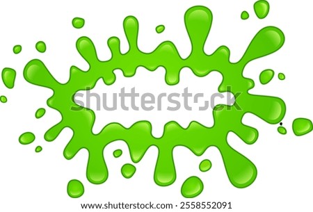 Green slime splattering on a white background, creating a vibrant and gooey visual effect, perfect for representing anything sticky, messy, or playful