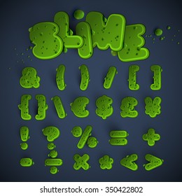 Green slime symbol set, vector