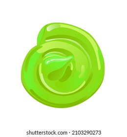 Green slime. Toxic jelly drops or stains. Vector design for Halloween in flat cartoon style.