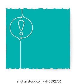 Green slip of paper and exclamation mark
