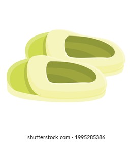 Grüne Hausschuhe-Ikone. Cartoon grüne Hausschuhe Vektorsymbol für Webdesign einzeln auf weißem Hintergrund
