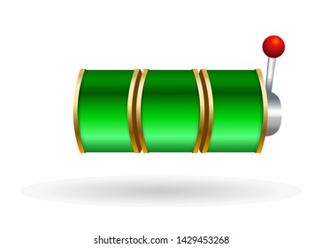 Green Slot Machine Slots Reel Spin Gambling Vector Illustration