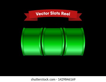 Green Slot Machine Slots Reel Spin Gambling Vector Illustration