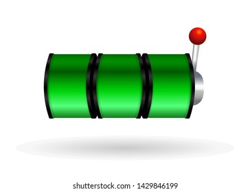 Green Slot Machine Slots Reel Spin Gambling Vector Illustration