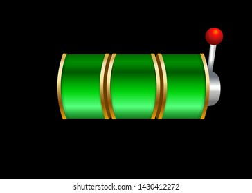 Green Slot Machine Slots Reel Spin Gambling Vector Illustration