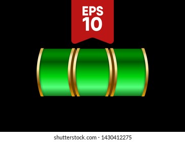 Green Slot Machine Slots Reel Spin Gambling Vector Illustration