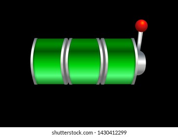Green Slot Machine Slots Reel Spin Gambling Vector Illustration