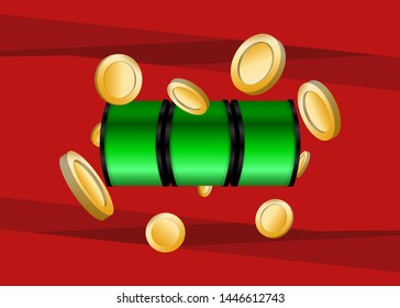 Green Slot Machine Slots Reel With Coins Jackpot Spin Gambling Vector Illustration