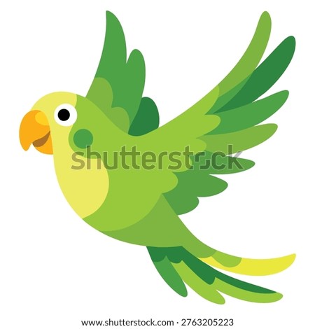 Green small budgerigar cute flying parrot talking realistic budgies domestic birds vector illustration isolated on white background suitable for education poster infographic guide catalog childrens books