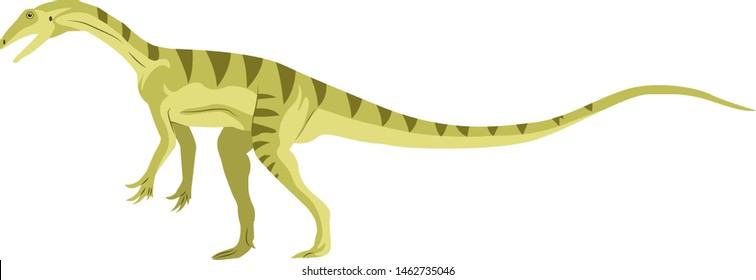 Green small dinosour, illustration, vector on white background.