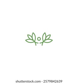 green small flower logo design vector