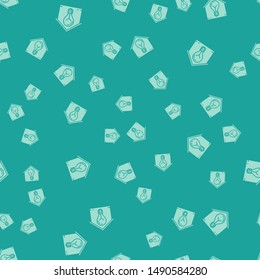Green Smart house and light bulb icon isolated seamless pattern on green background.  Vector Illustration