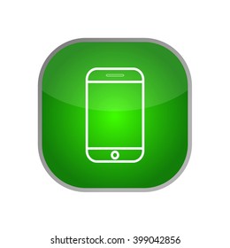 Green smart phone icon.