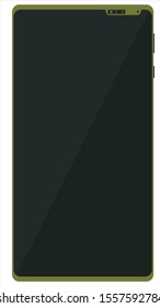 Green smartphone with glossy screen off.
Vector eps10, blue smartphone top, isolated on white.