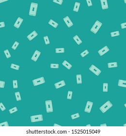Green Smartphone with lock icon isolated seamless pattern on green background. Phone with lock. Mobile security, safety, protection concept.  Vector Illustration