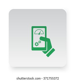 Green Smartphone Test icon on white app button