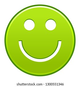 Green Smiling Face Cheerful Happy Emoticon Stock Vector (Royalty Free ...