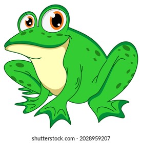 Green smiling vector Frog. White isolated background.
Useable for web, background and weather reports.