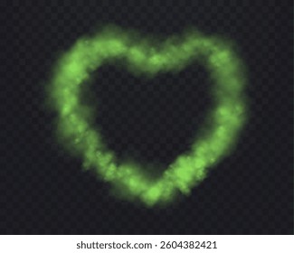 Green smoke circle or haze on a transparent background. Magic fog, vapor. Vector illustration.