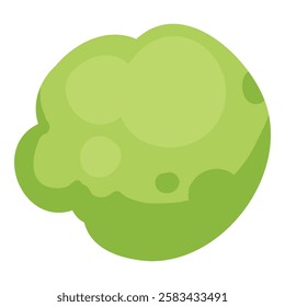 Green smoke cloud. Cartoon stream clouds, comic dust steaming, bright cloud puffs flat vector illustration icon. Steaming dust puff.