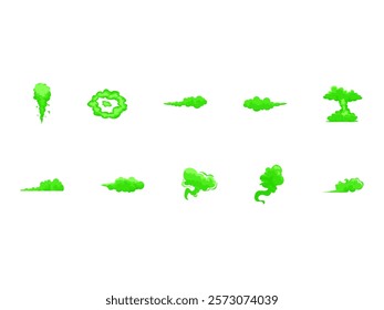 Green Smoke Design Element Set