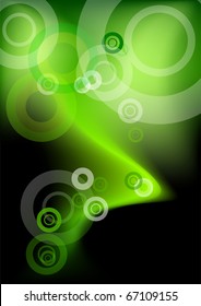 green smoke on the black background