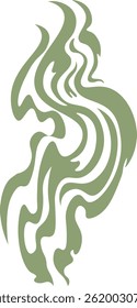 Green smoke swirling into a decorative and elegant design, creating an ideal backdrop for backgrounds, packaging, fabrics, websites, and social media platforms