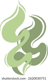 Fumaça verde girando e subindo para cima, formando formas abstratas que criam um design encantador e visualmente cativante com formas etéreas e fluidas, perfeito para fundos artísticos