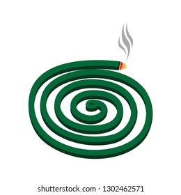 A green smoking mosquito coil. - Vector