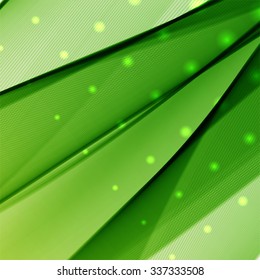 Green smooth light lines background. Vector illustration