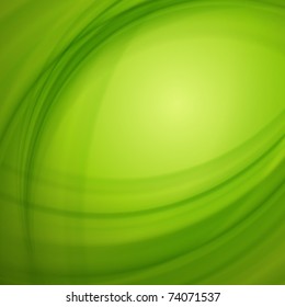 Green smooth light lines vector background. Eps 10.