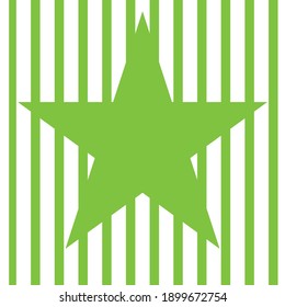 green smooth lines and big green star vector on the background
