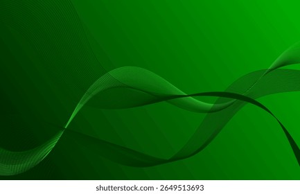 green smooth lines wave curve on soft gradient abstract background