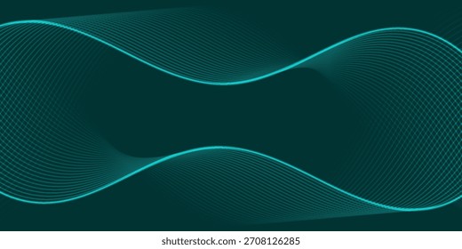 Líneas suaves verdes Ondas Curvas Gradiente suave Fondo abstracto gráfico