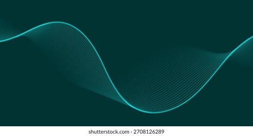 Líneas suaves verdes Ondas Curvas Gradiente suave Fondo abstracto gráfico