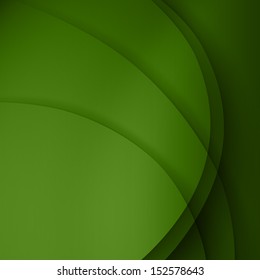 Green smooth twist light lines vector background.