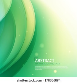 Green smooth twist light lines vector background design. Eps 10. 