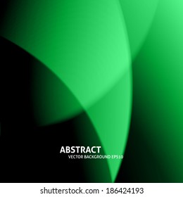 Green smooth twist light lines vector background. Eps10 soft vector illustration