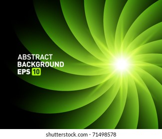 Green smooth twist light lines vector background