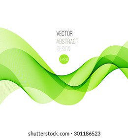  Green Smooth wave stream line abstract header layout. Vector illustration