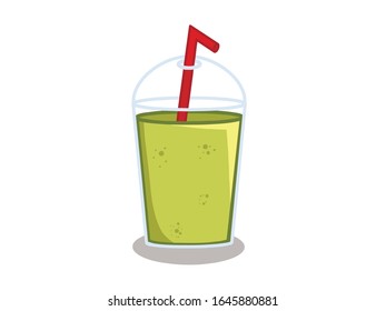 Green smoothie on white background 