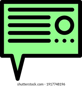 Grüne SMS-Benachrichtigung, Illustration, Vektorgrafik auf weißem Hintergrund.