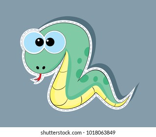 green snake cartoon