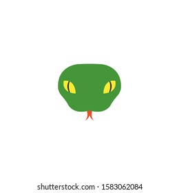 Green snake cartoon head vector on a white background
