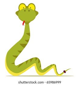 green snake cartoon with red tongue