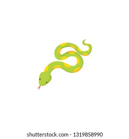 green snake cartoon vector on a white background