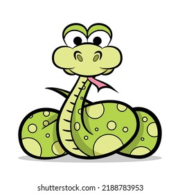 La serpiente verde arrastrándose sobre fondo blanco 