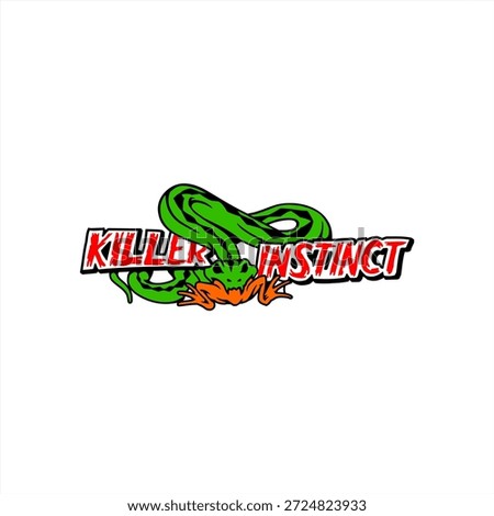 a green snake eats a frog and it says killer instinct
