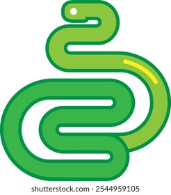 Green snake head logo left sign and symbol of 2025 with outline icon.