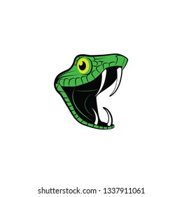 green snake head vector on a white background